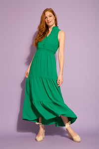 Scout Ruffle Neck Sleeveless Tiered Maxi