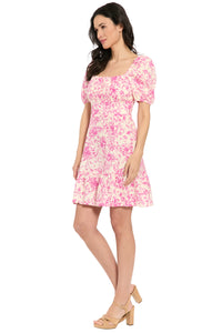 Kristin Knee Length in Floral Toile Linen