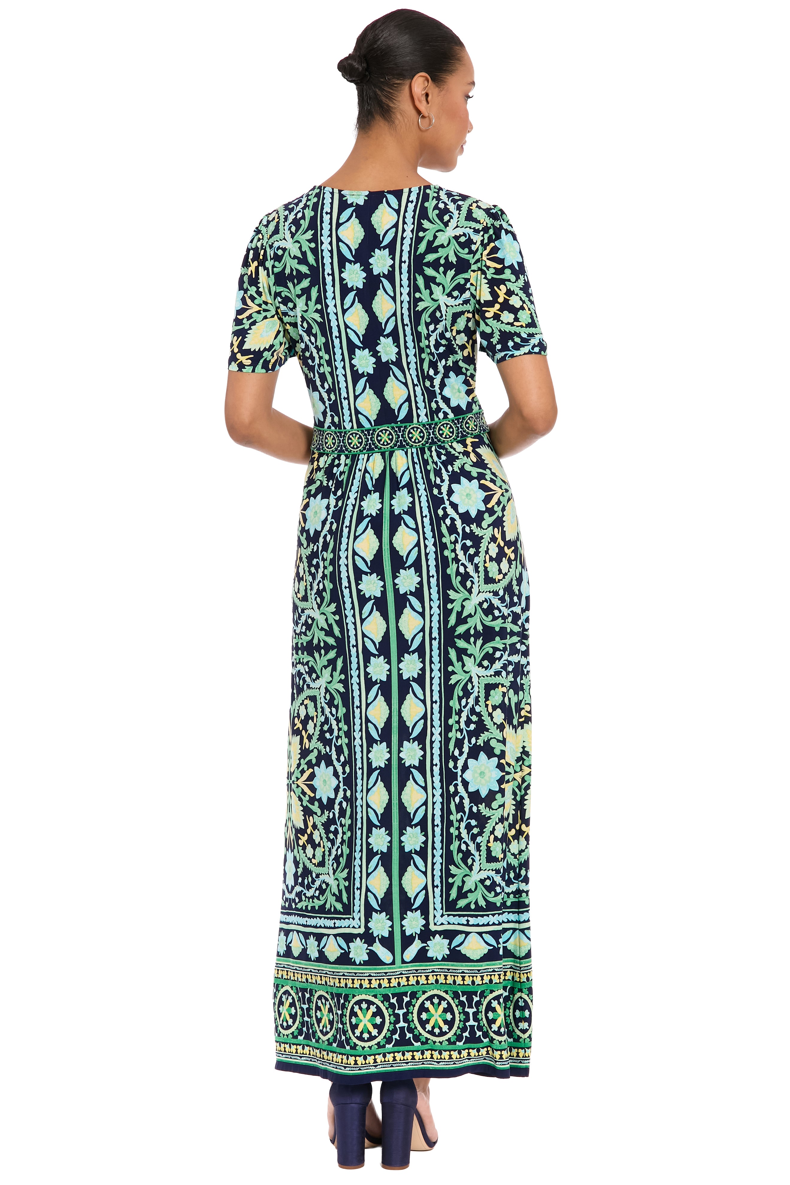 モーリー McKay Flutter Sleeve Maxi in Tile Medallion A-Line | London Times