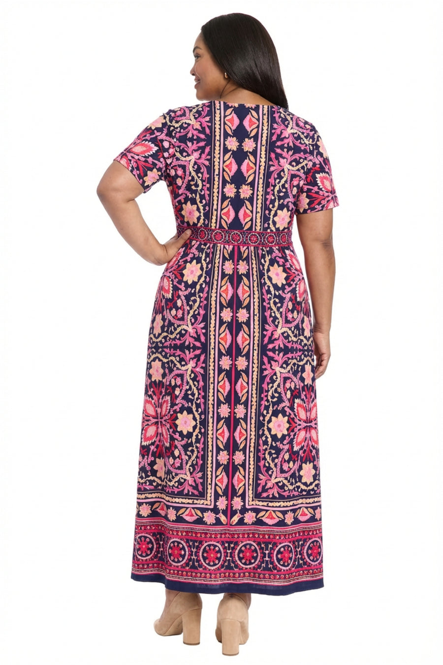 McKay Flutter Sleeve Maxi in Tile Medallion