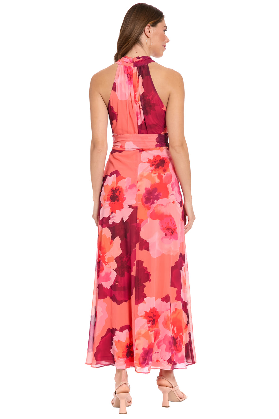 Amberlyn Halter Maxi in Pebble Georgette