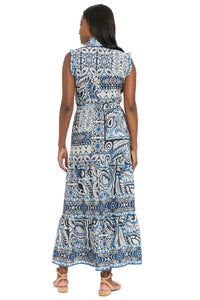 Consuela Sleeveless Maxi in Stamp Patchwork