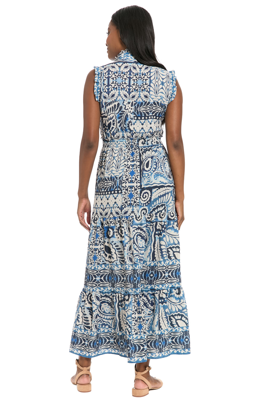 Consuela Sleeveless Maxi in Stamp Patchwork