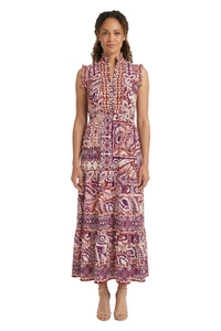 Consuela Sleeveless Maxi in Stamp Patchwork