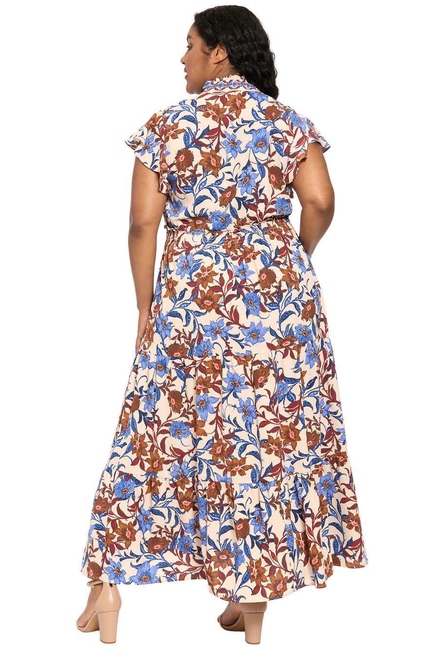 Consuela Cap Sleeve Maxi in Magnolia Vines
