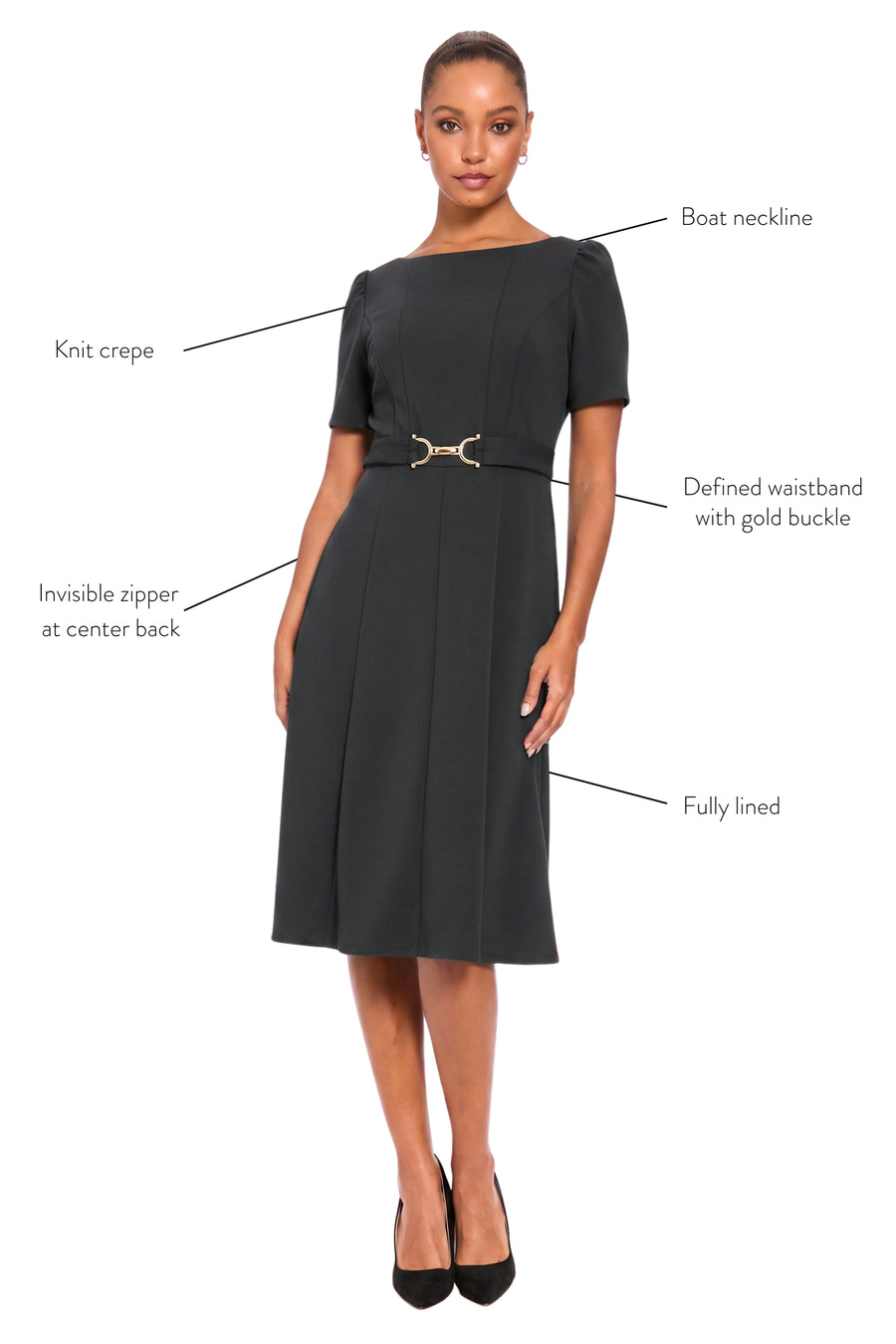 Quill Side Tab Dress with Buckle