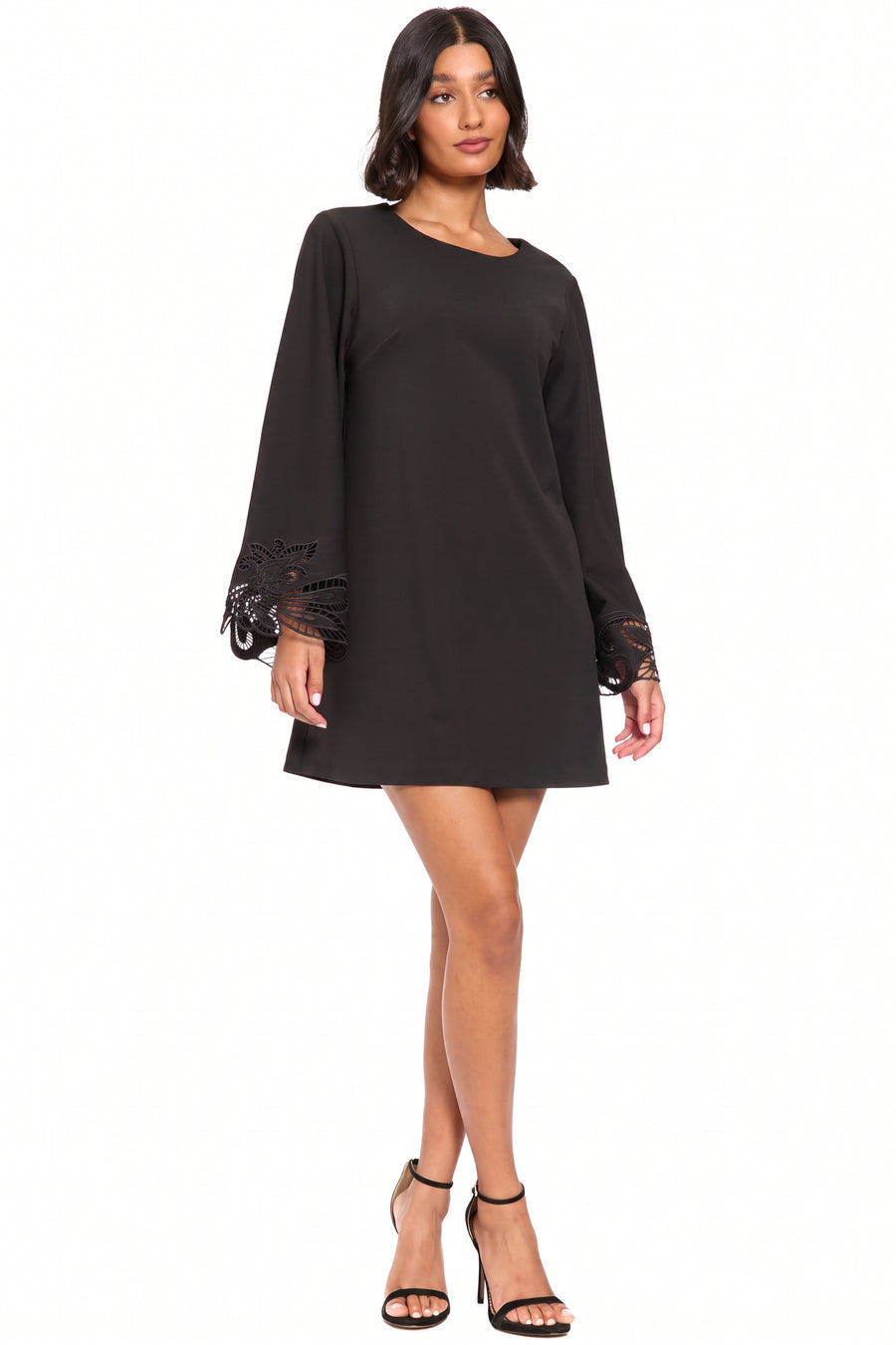 Sue A-Line Botanical with Lace Sleeves