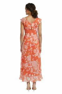 Alessandra Ruffle Faux Wrap Dress in Line Bloom