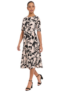 Ayanna Inset Waist Dress in Digital Mosaic