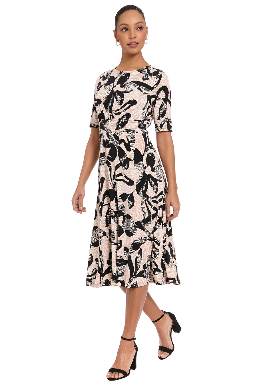 Ayanna Inset Waist Dress in Digital Mosaic