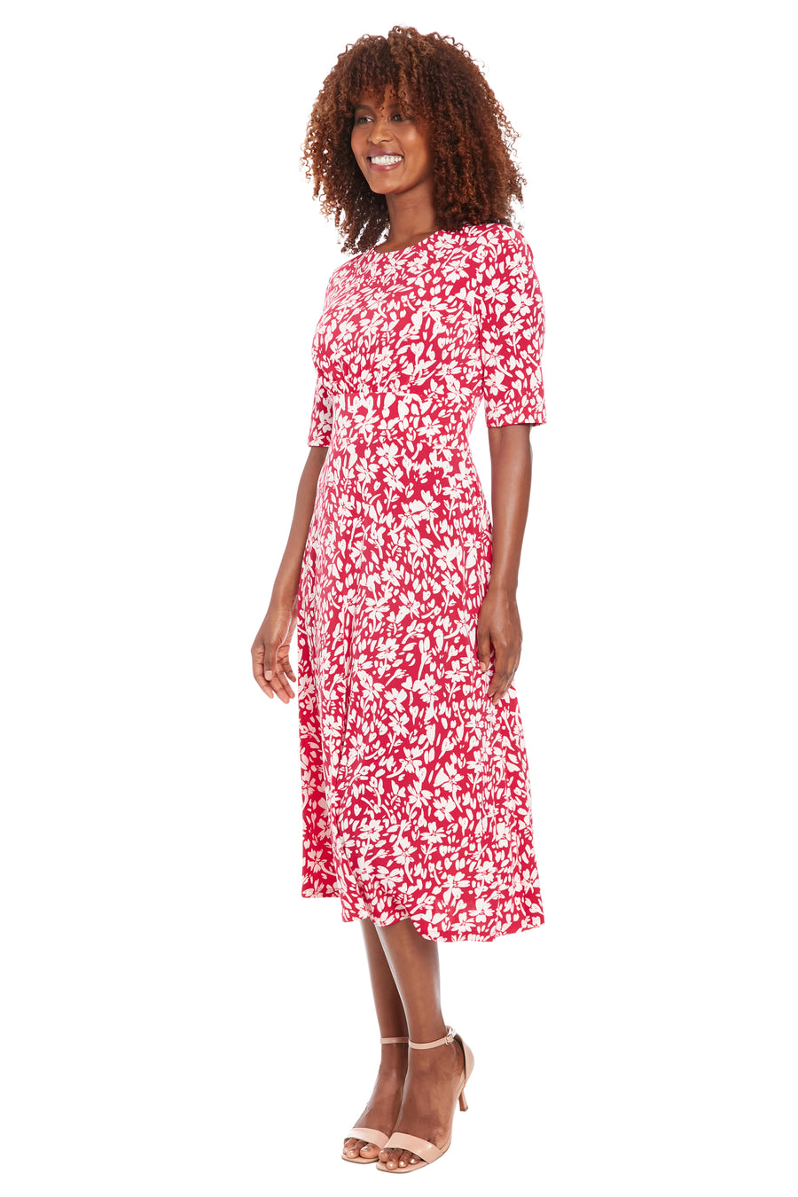 London Times Women's Inset Waist Midi Short SLEEVE, 10 London Times Women's Inset Waist Midi Short SLEEVE, 10