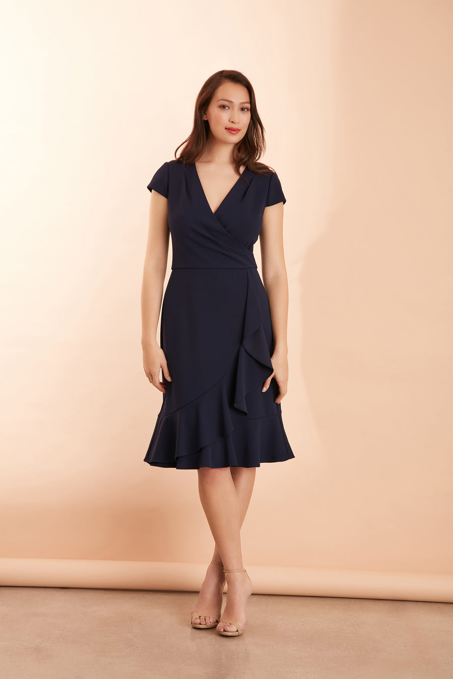 London Times Petite V-Neck Jersey Fit & Flare Dress - Cherries Jubilee