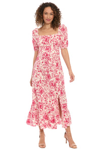 Kristin Short Sleeve in Floral Toile Linen