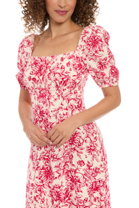 Kristin Short Sleeve in Floral Toile Linen