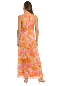 Amberlyn Halter Maxi in Pansy Blast