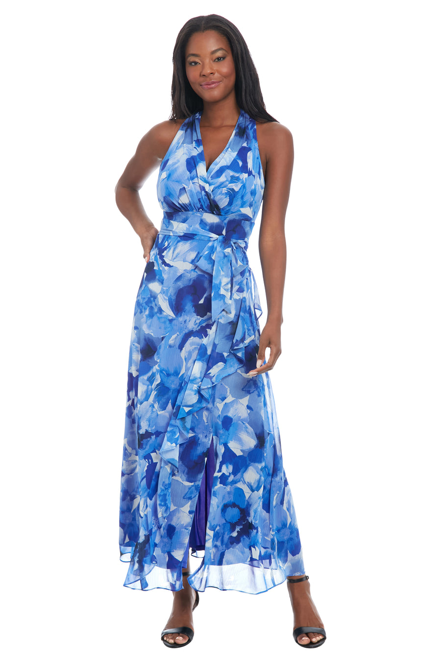 Halter Maxi with Sash Belt Maggy London Halter Maxi with Sash Belt Maggy London