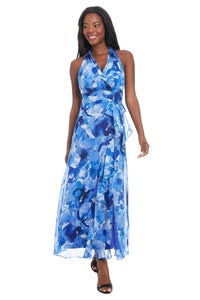 Amberlyn Halter Maxi in Pansy Blast