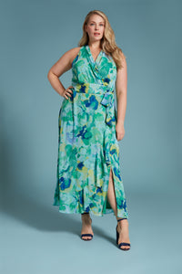 Amberlyn Halter Maxi in Pansy Blast