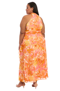 Amberlyn Halter Maxi in Pansy Blast