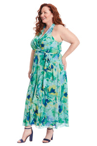 Amberlyn Halter Maxi in Pansy Blast