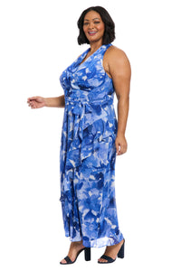 Amberlyn Halter Maxi in Pansy Blast