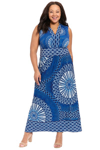 McKay V-Neck Halter Maxi in Boho Wheels