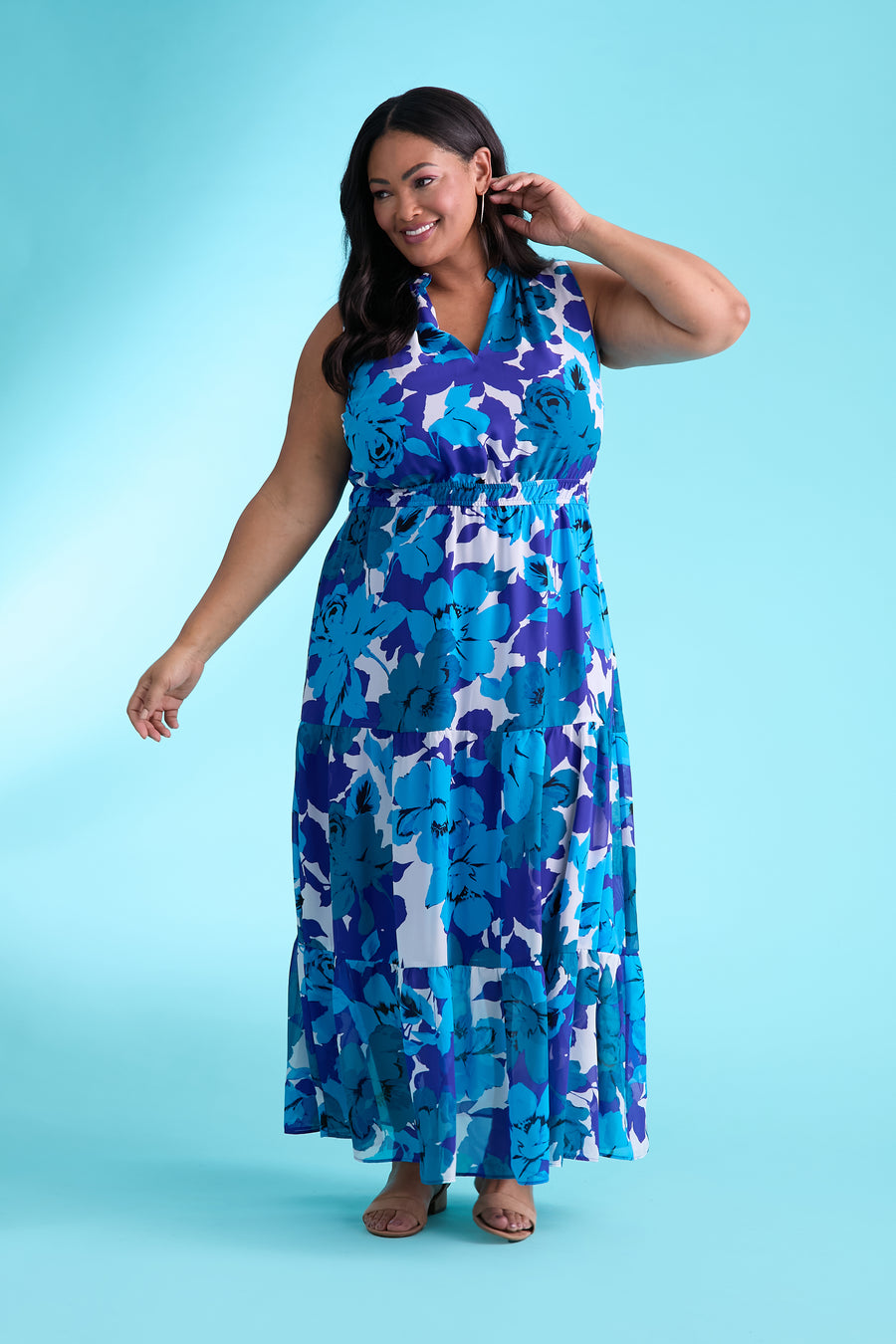 Aisha in Layered Floral Stamp - FINAL SALE