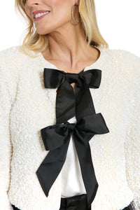 Kennedy Sequin Bow Cardigan