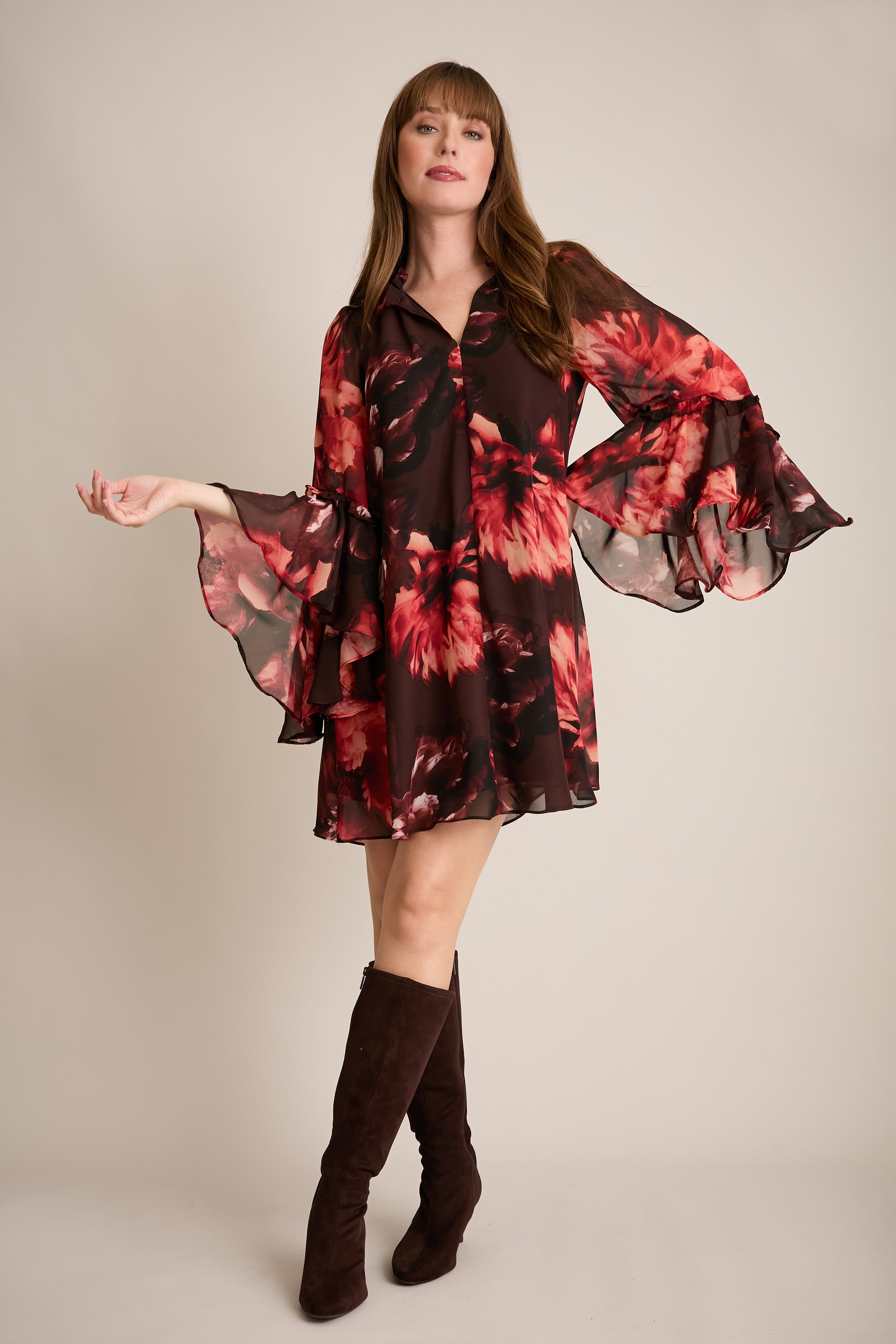 Cecil Ruffle Sleeve Mini Dress