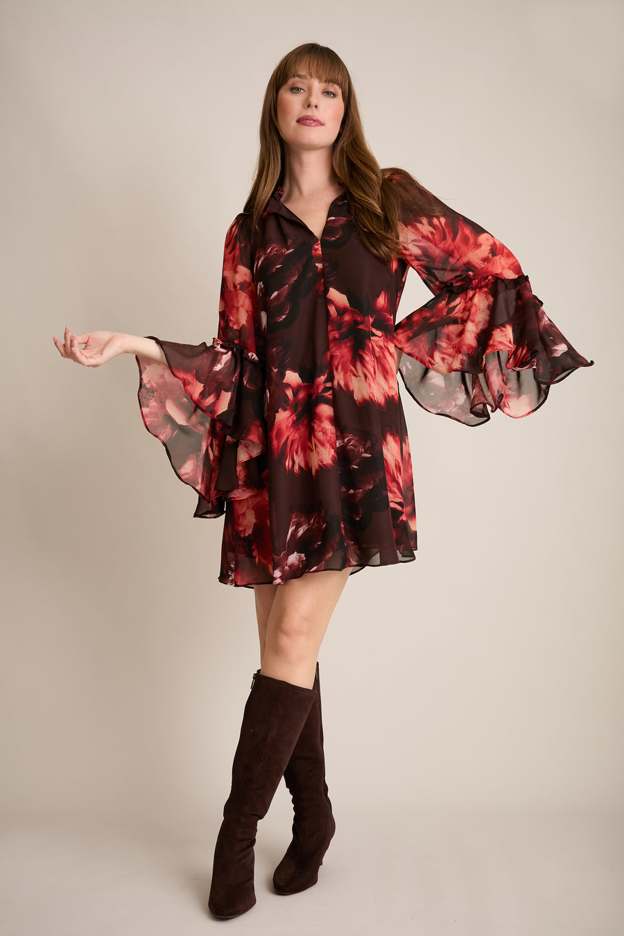 Cecil Ruffle Sleeve Mini Dress