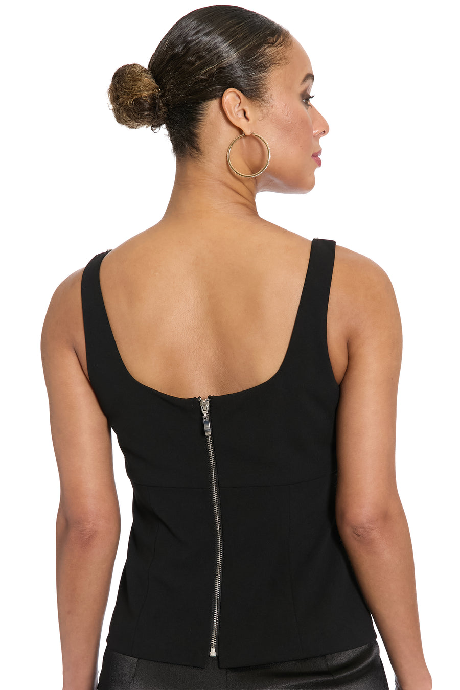 Soho Rhinestone Neck Trim Fitted Top