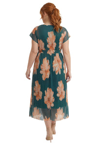 Diondra Empire Pleated Mesh Midi