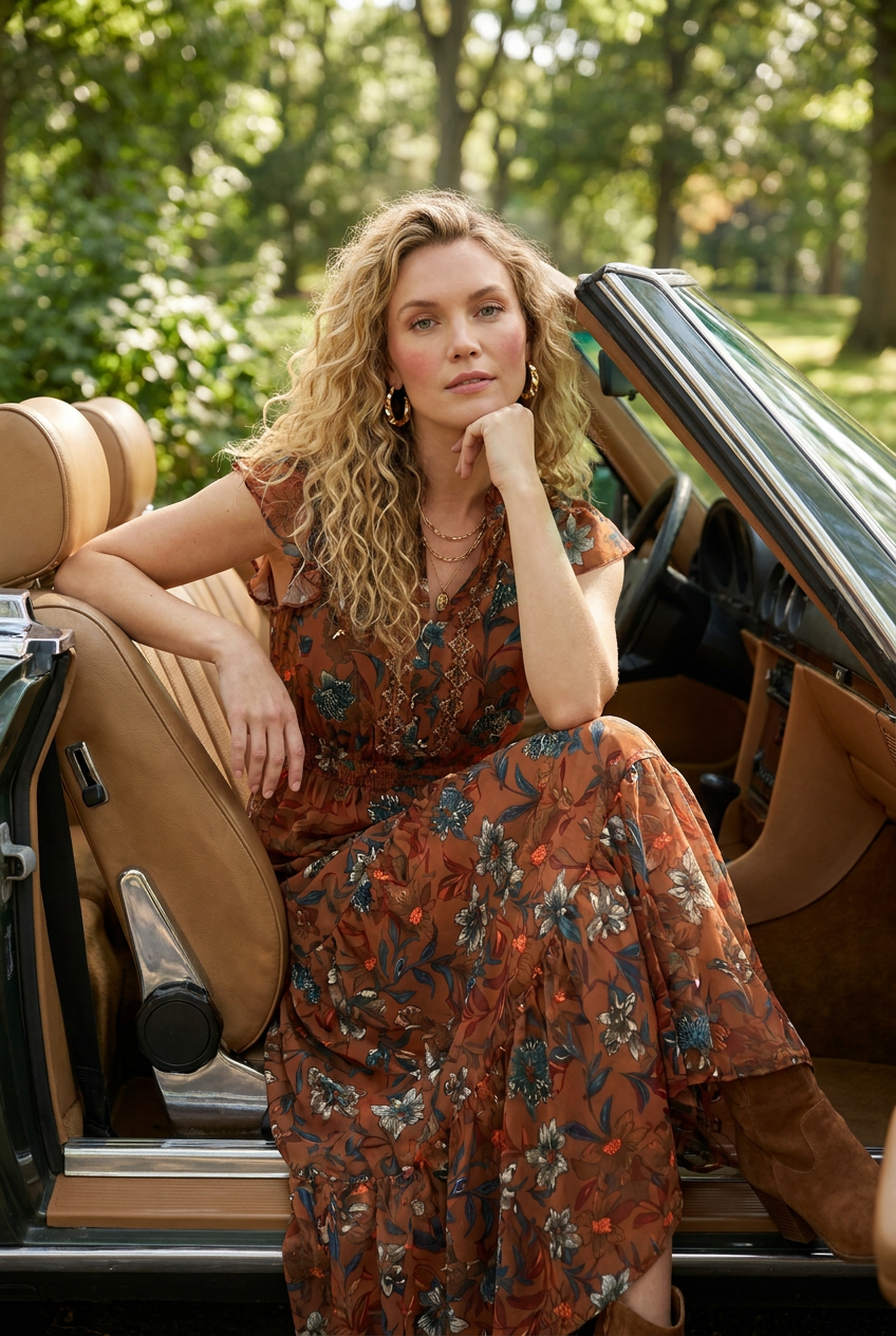 Consuela Cap Sleeve Maxi in Magnolia Vines