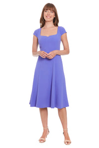 Lisa Sweetheart Neck Cap Sleeve Midi Dress