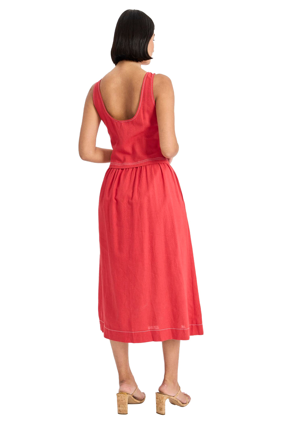 Albert Linen Midi with Topstitching