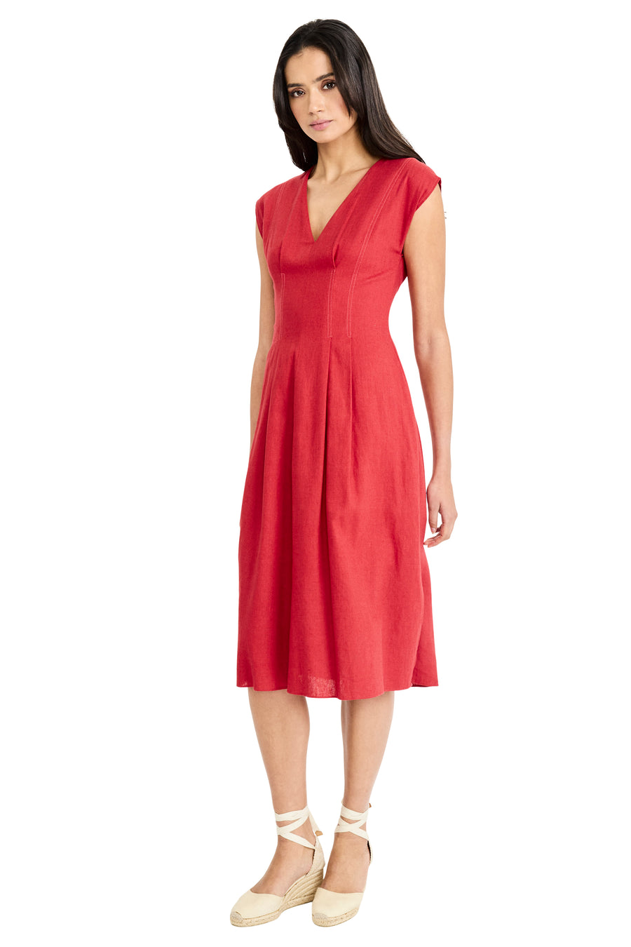 Maggy London Women's V-Neck Flare Midi Dress - INFINITY grey - Size 6 Maggy London Women's V-Neck Flare Midi Dress - INFINITY grey - Size 6