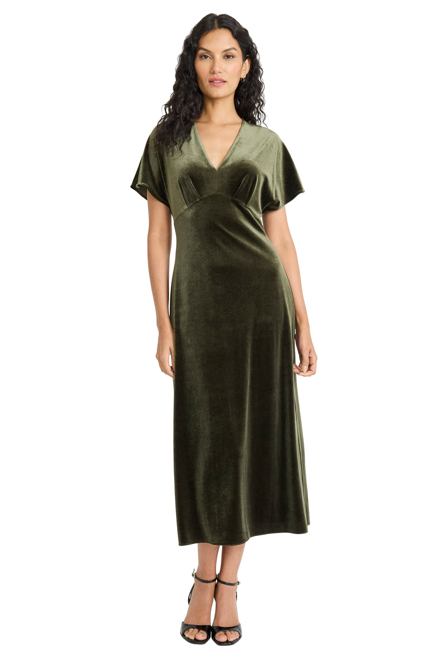 Aneesa Velvet Empire Midi Dress