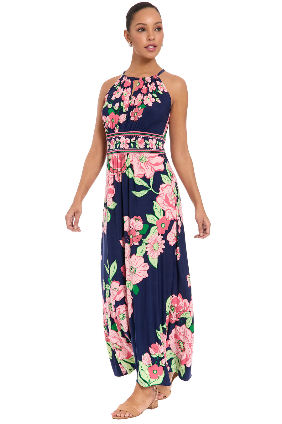 Simone Morris Maxi in Diagonal Roses