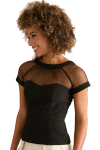 Illusion Mesh Yoke Fitted Top