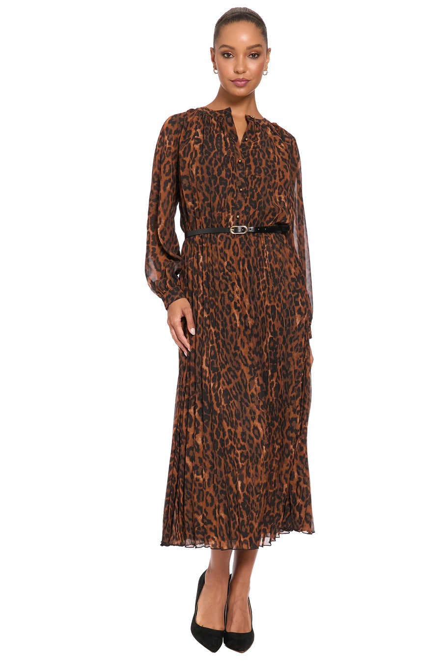 Sybil Button Front Midi Shirt Dress