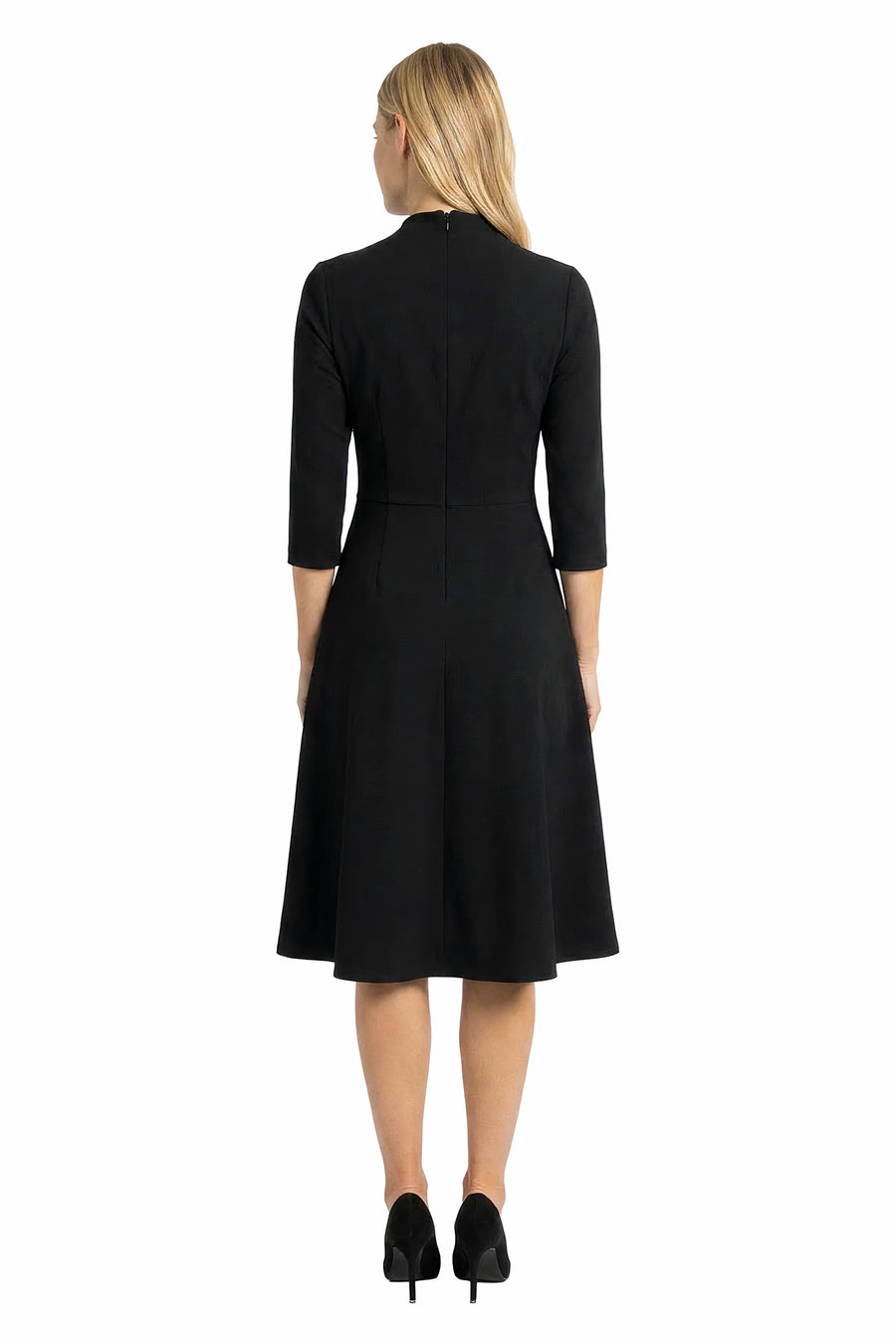 Seylor Twist Neck Fit-and-Flare Dress