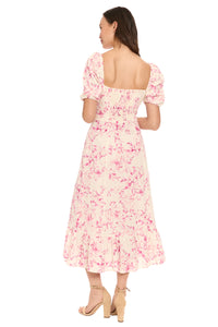 Kristin Puff Sleeve Midi in Willow Whispers