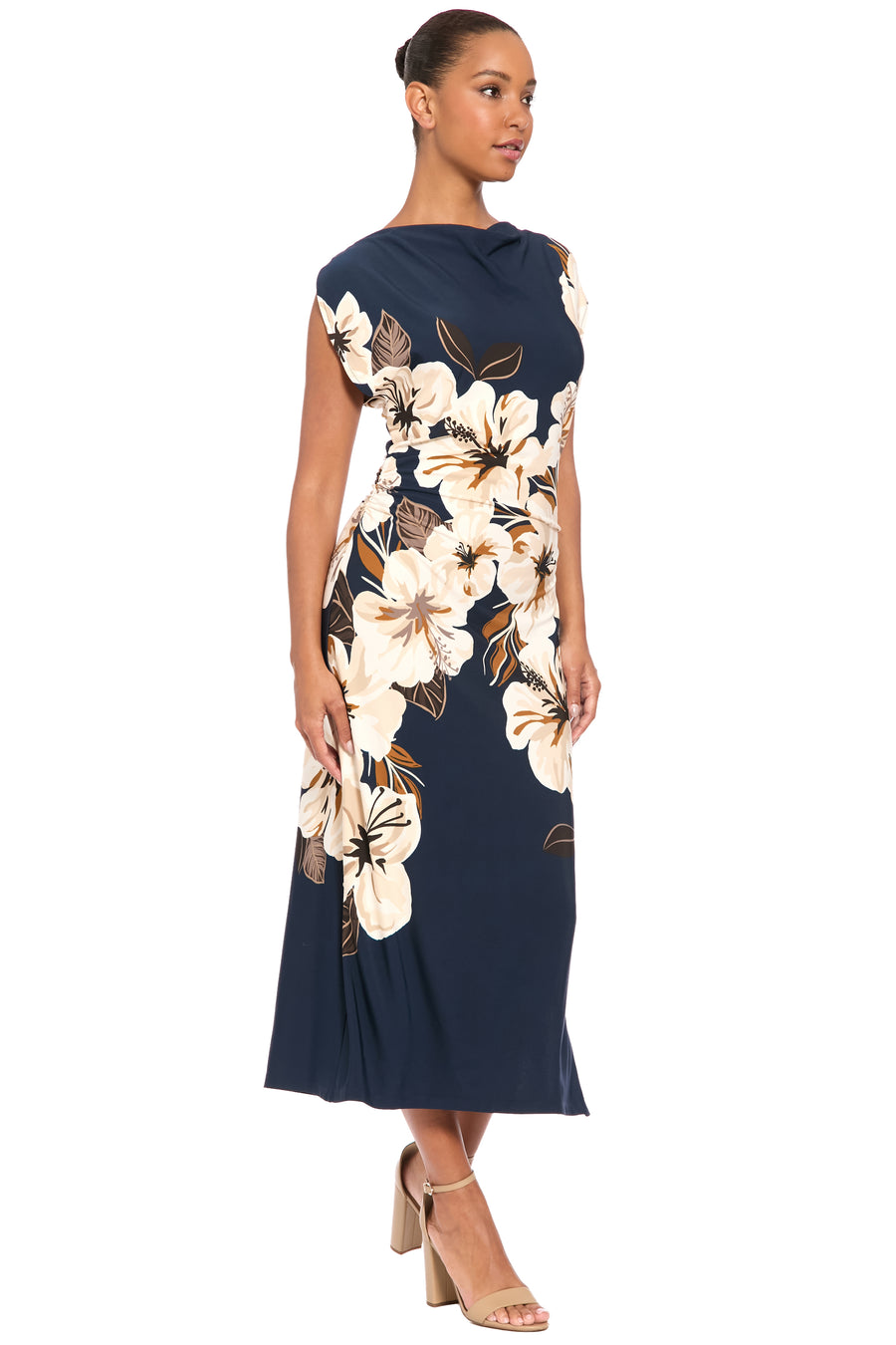 Margeaux Cowl Midi in Maximalist Floral