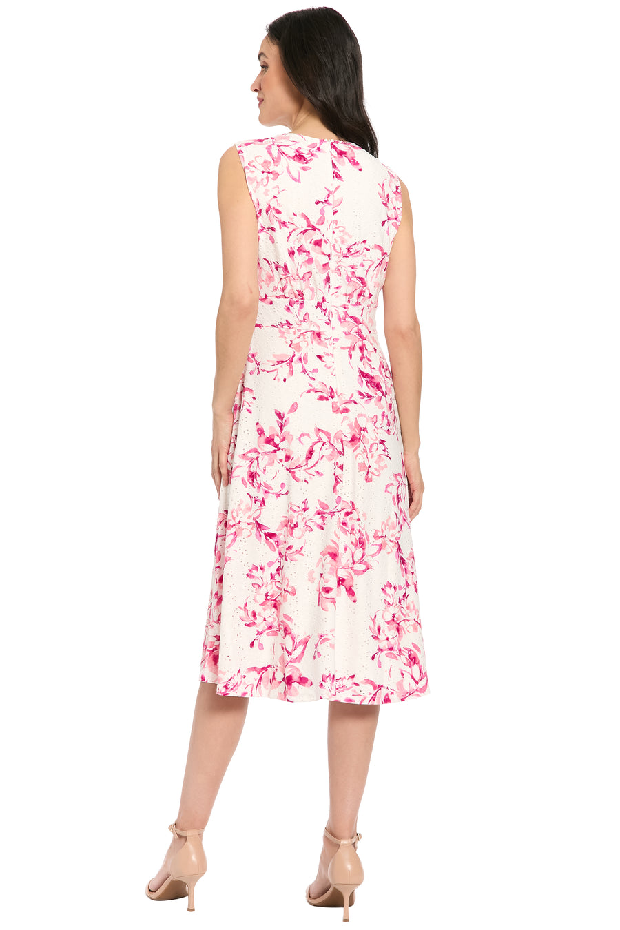 Maisie Inset Waist Eyelet Midi in Willow Whispers | London Times Maggy London Maisie Inset Waist Eyelet Midi in Willow Whispers | London Times Maggy London