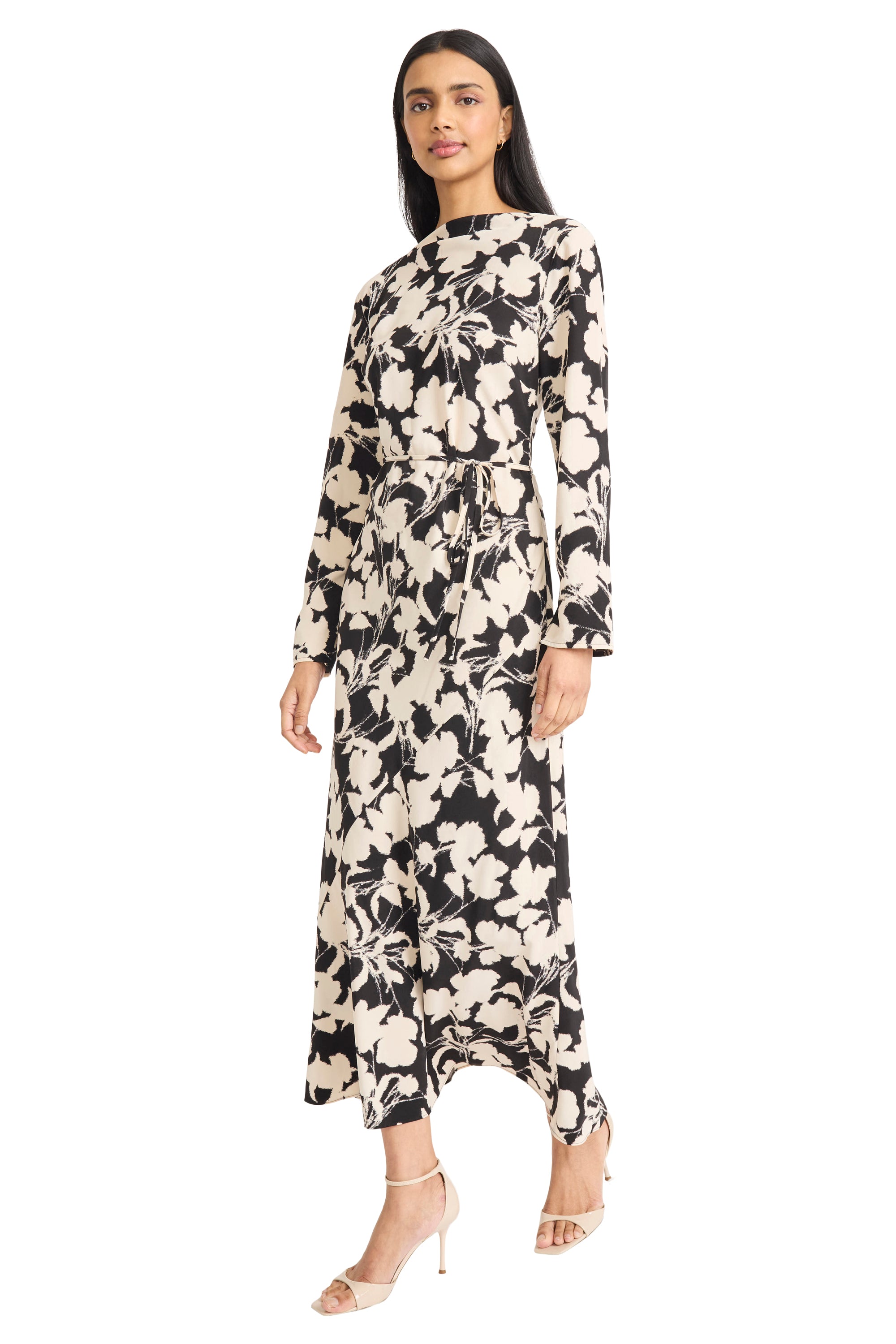 Donna Morgan Printed Maxi Dress - Black/ Cream - 12 Donna Morgan Printed Maxi Dress - Black/ Cream - 12