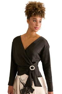 Elms Long Sleeve Wrap Top