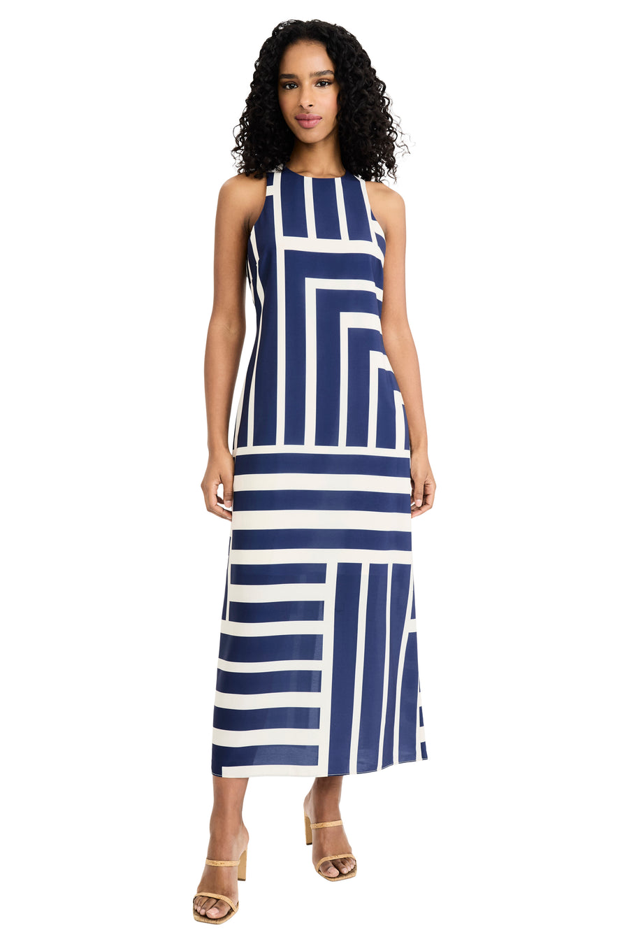 Quincy Midi Shift Dress in Intersection Stripes