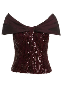 Alanza Off-Shoulder Sequin Top