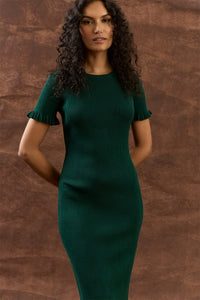 Caitlyn Ruffle Sleeve Sweater Dress