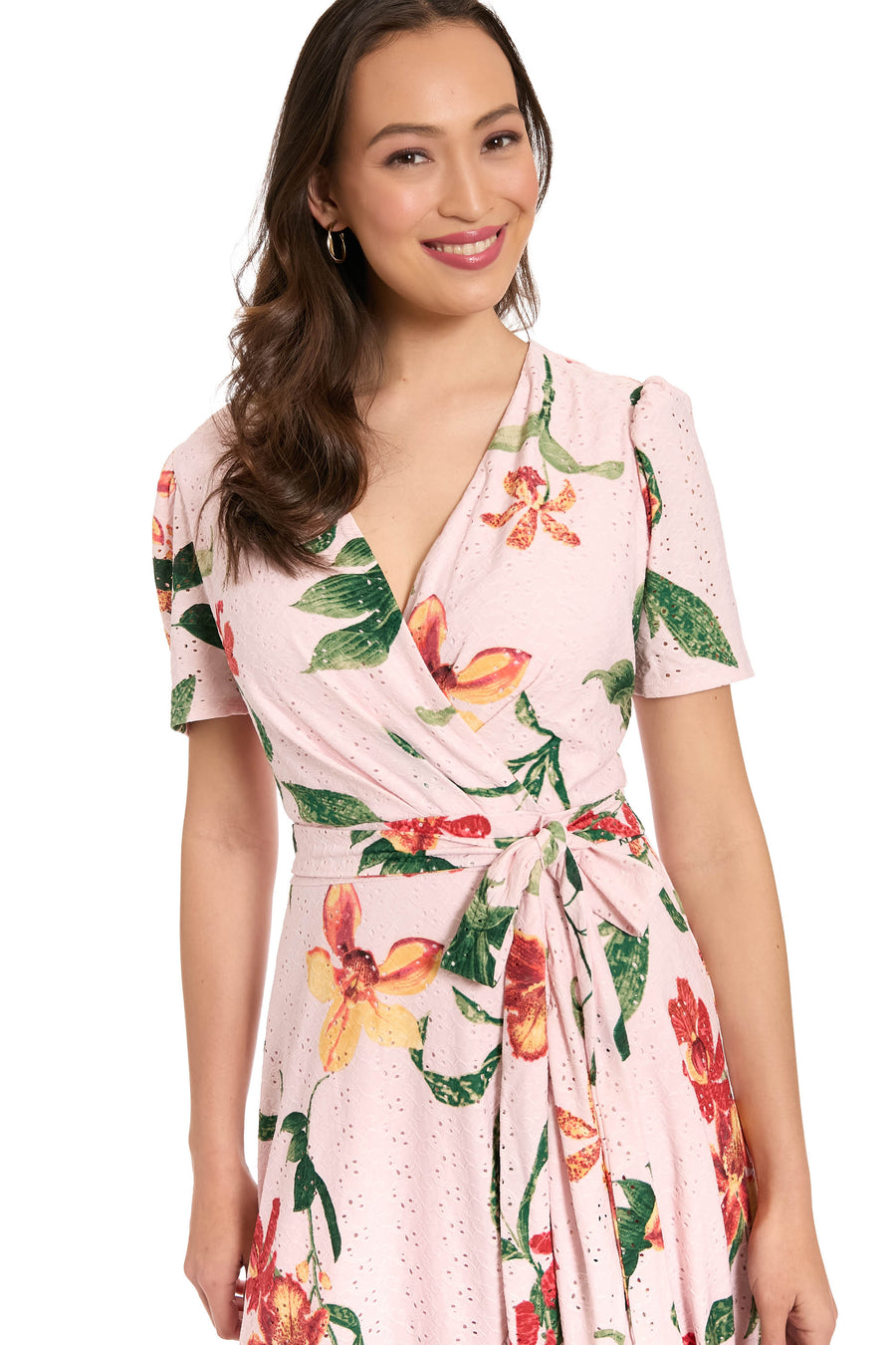 Danixa Ruffle Wrap Eyelet Scroll in Wild Orchid